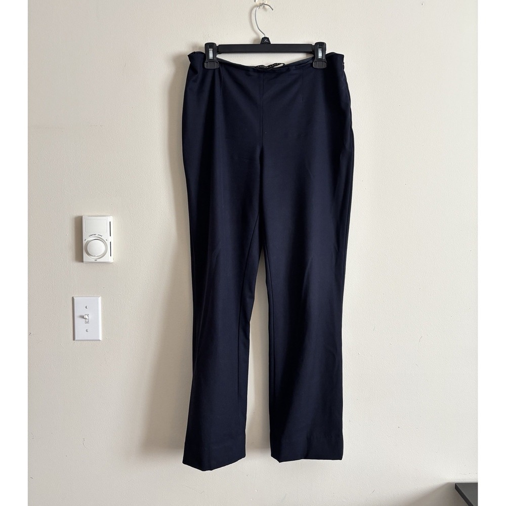 Ralph Lauren Black Label Wool Blend Pants Navy Blue Womens 10 Office Minimalist